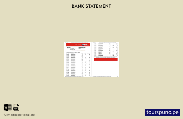 listo para imprimir plantilla de páginas de Word de extracto de cuenta bancari 4